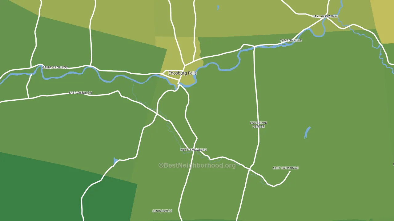 Enosburg Falls, VT block-group voter-turnout map