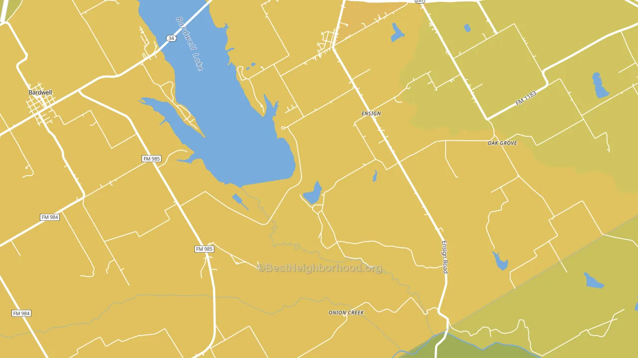 Ensign, TX block-group voter-turnout map