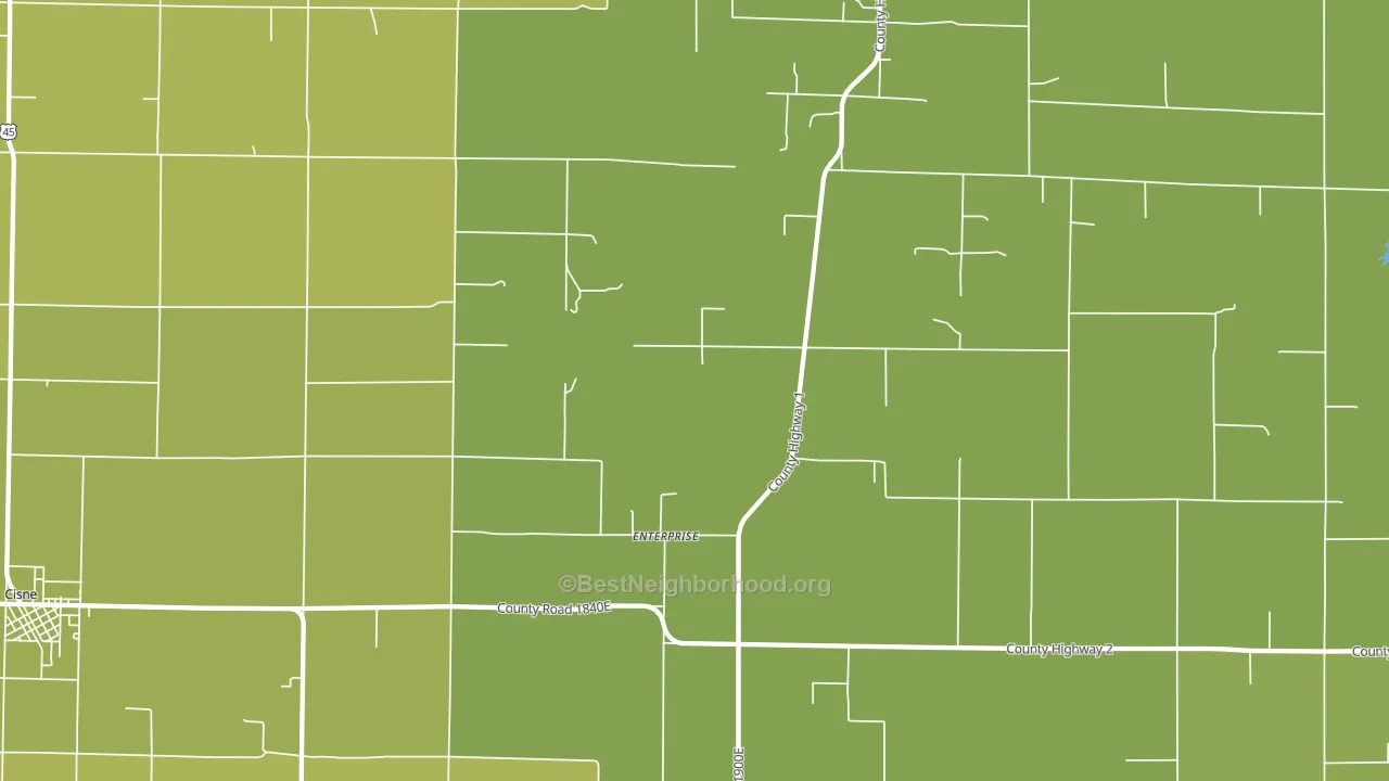 Enterprise, IL block-group voter-turnout map