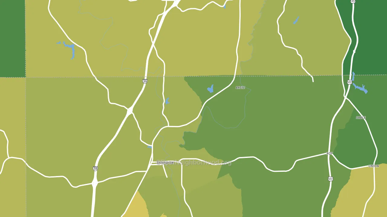 Enterprise, MS block-group voter-turnout map