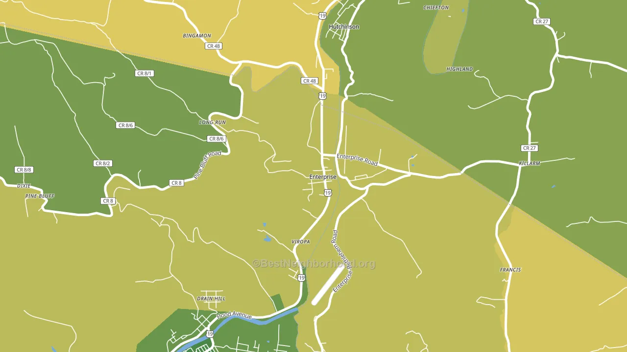 Enterprise, WV block-group voter-turnout map