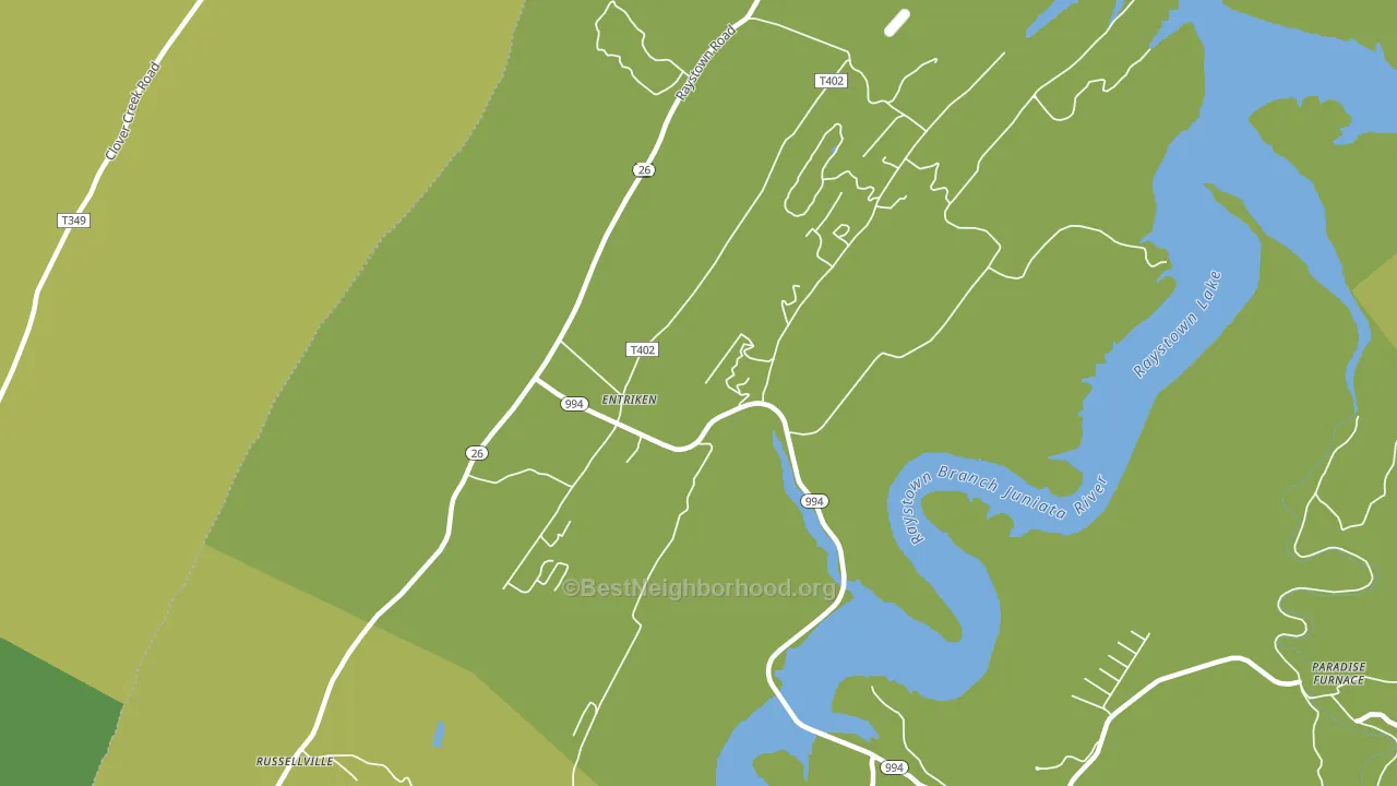 Entriken, PA block-group voter-turnout map