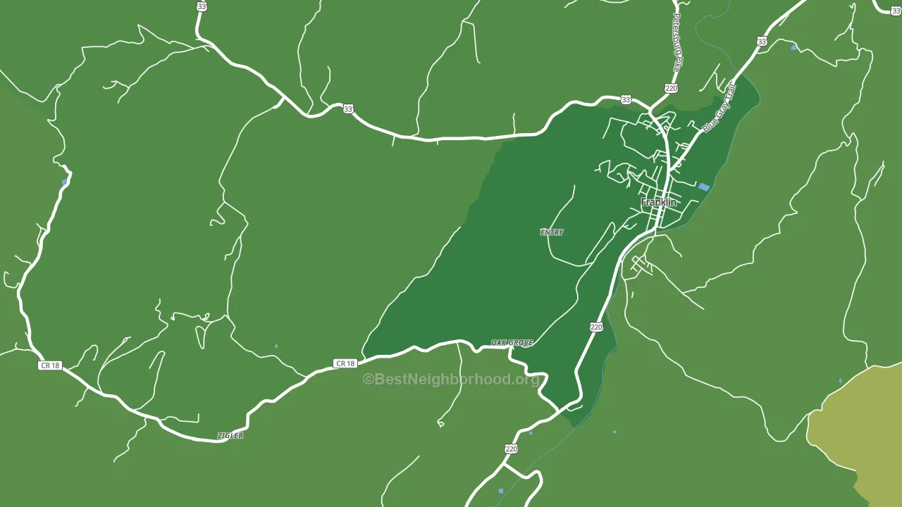 Entry, WV block-group voter-turnout map