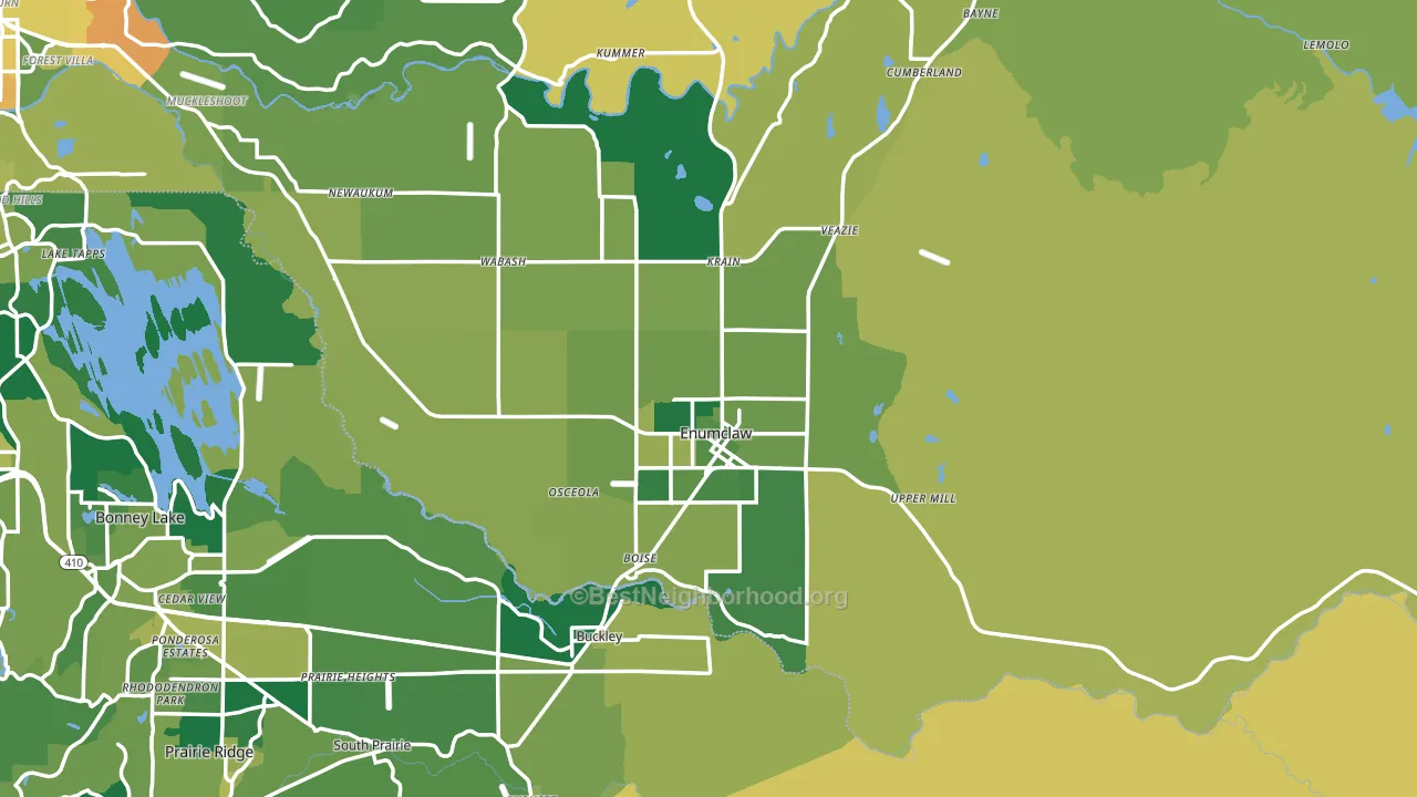 Enumclaw, WA block-group voter-turnout map