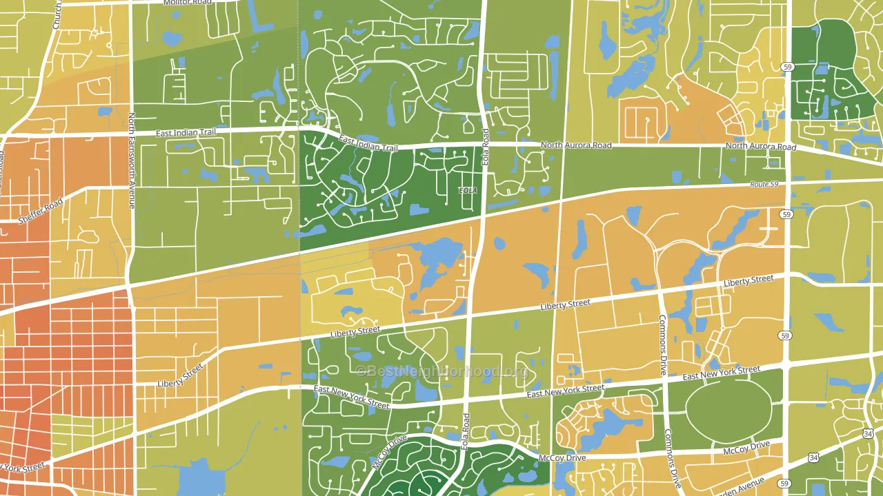 Eola, IL block-group voter-turnout map