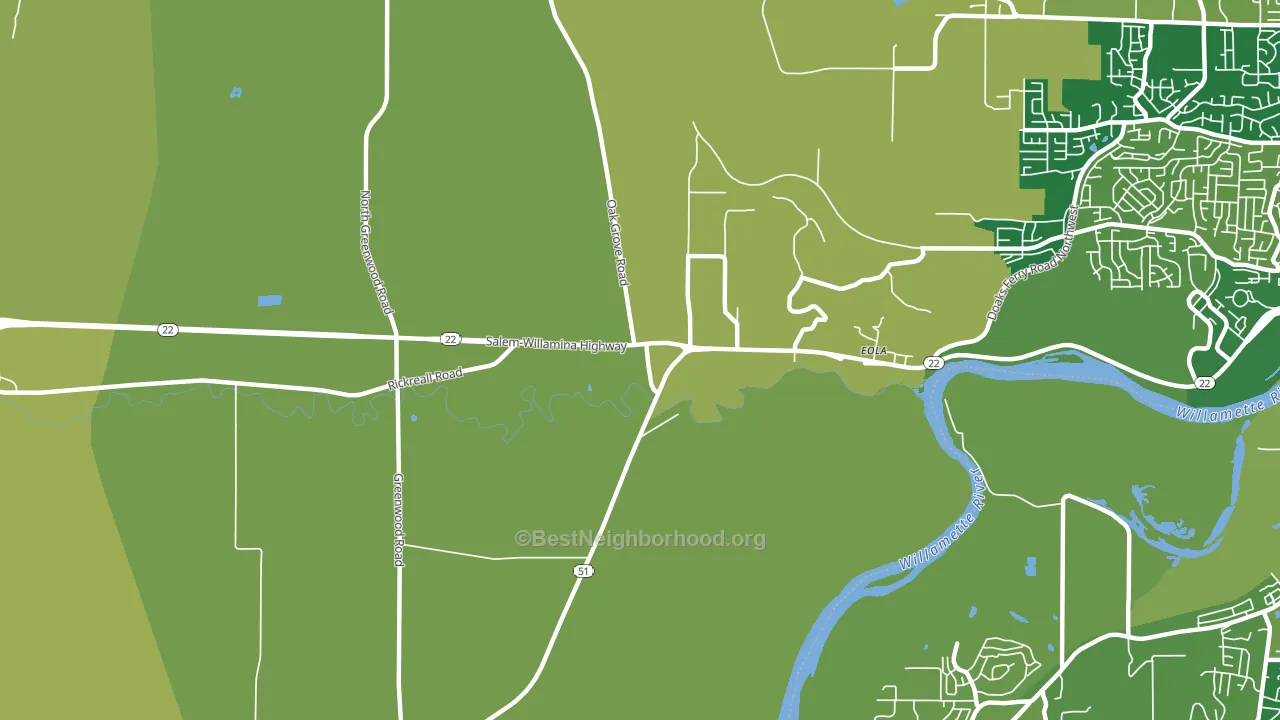 Eola, OR block-group voter-turnout map