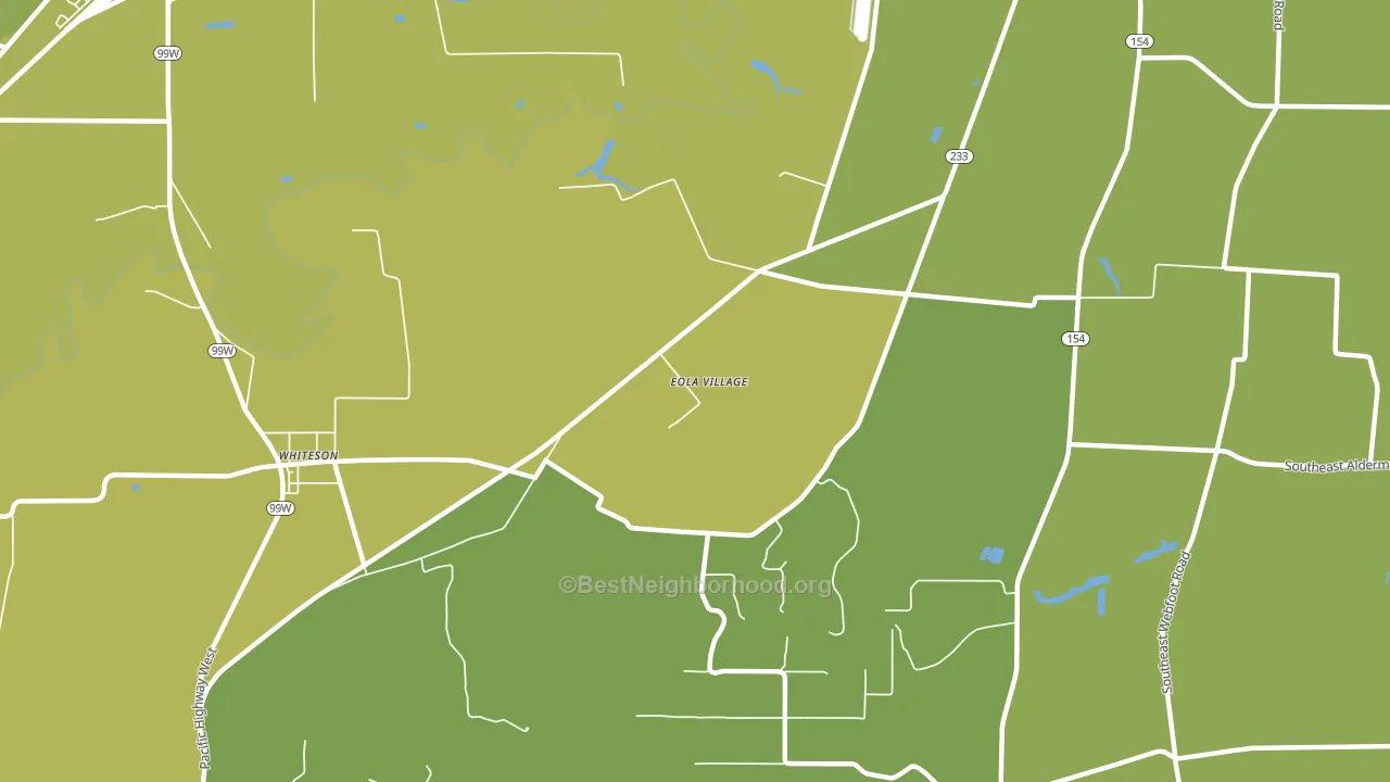 Eola Village, OR block-group voter-turnout map