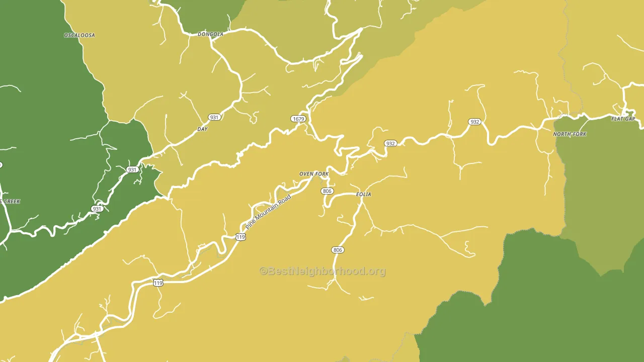 Eolia, KY block-group voter-turnout map
