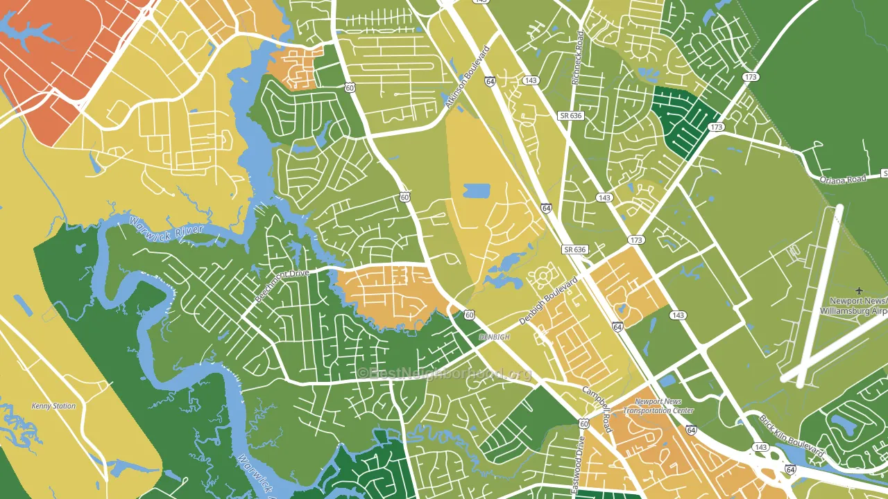 Epes, Newport News, VA block-group voter-turnout map