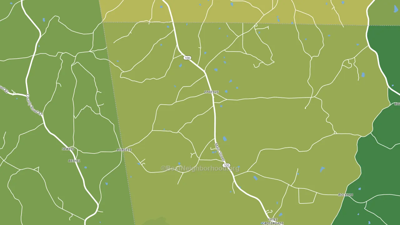 Ephesus, GA block-group voter-turnout map