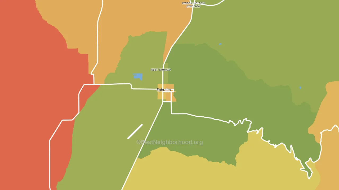 Ephraim, UT block-group voter-turnout map
