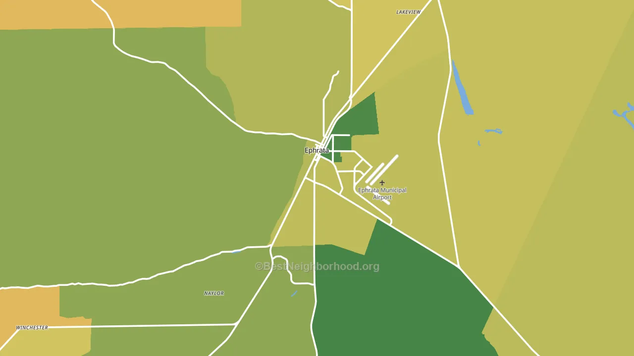 Ephrata, WA block-group voter-turnout map