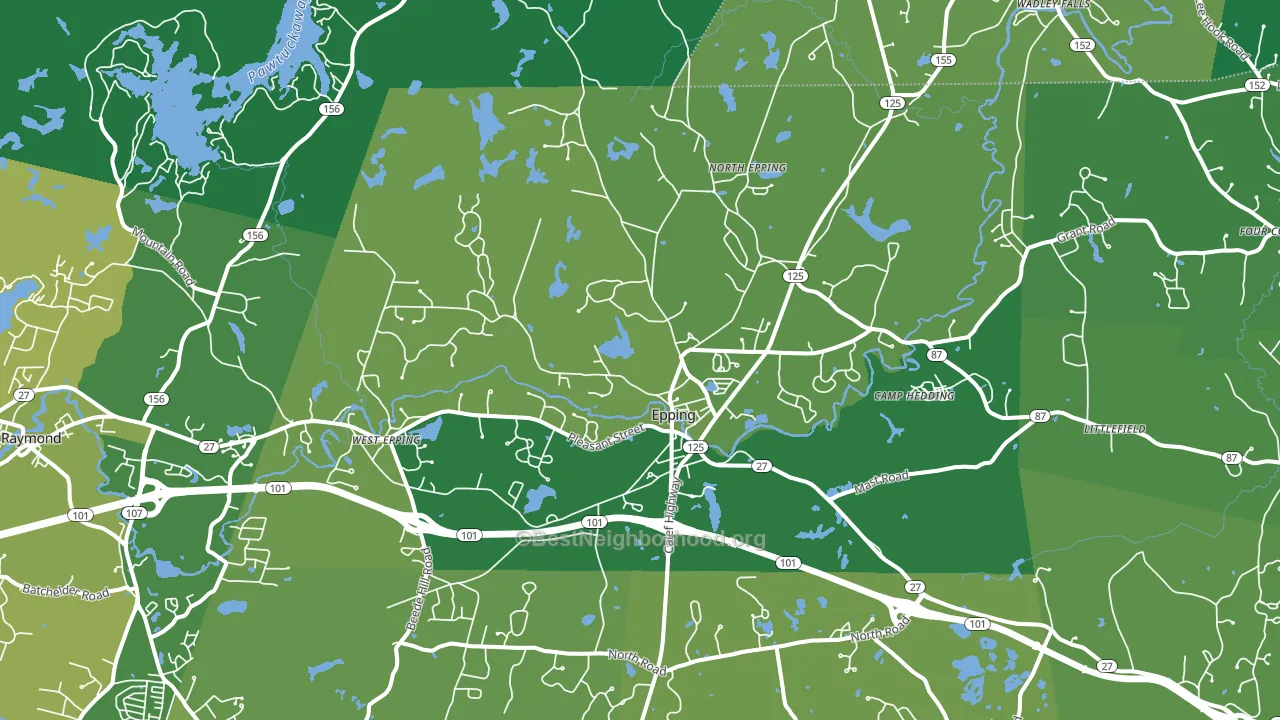 Epping, NH block-group voter-turnout map