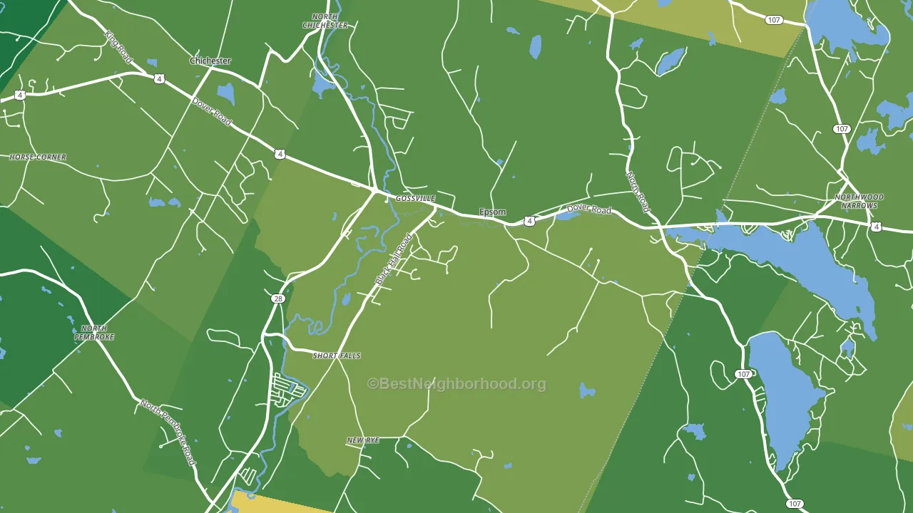 Epsom, NH block-group voter-turnout map