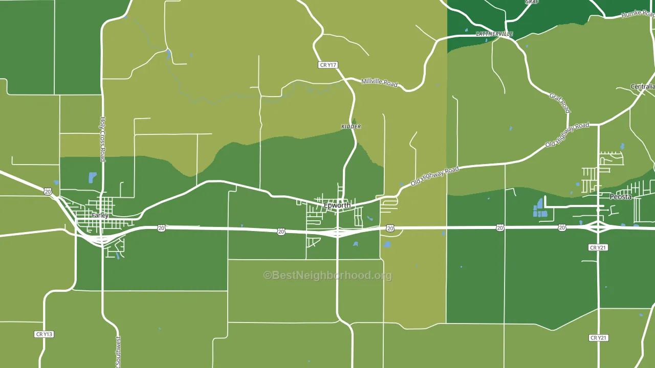 Epworth, IA block-group voter-turnout map
