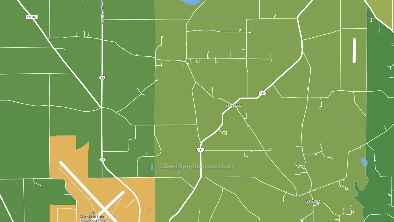 Epworth, OH block-group voter-turnout map
