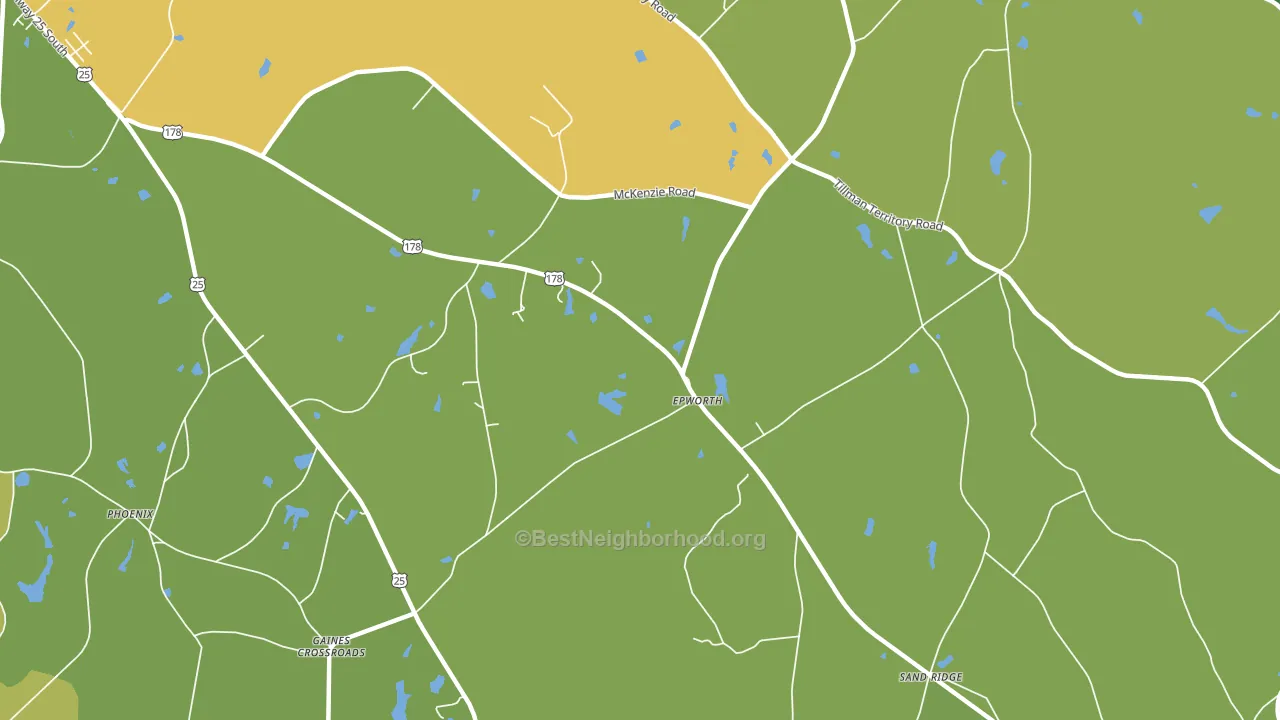 Epworth, SC block-group voter-turnout map