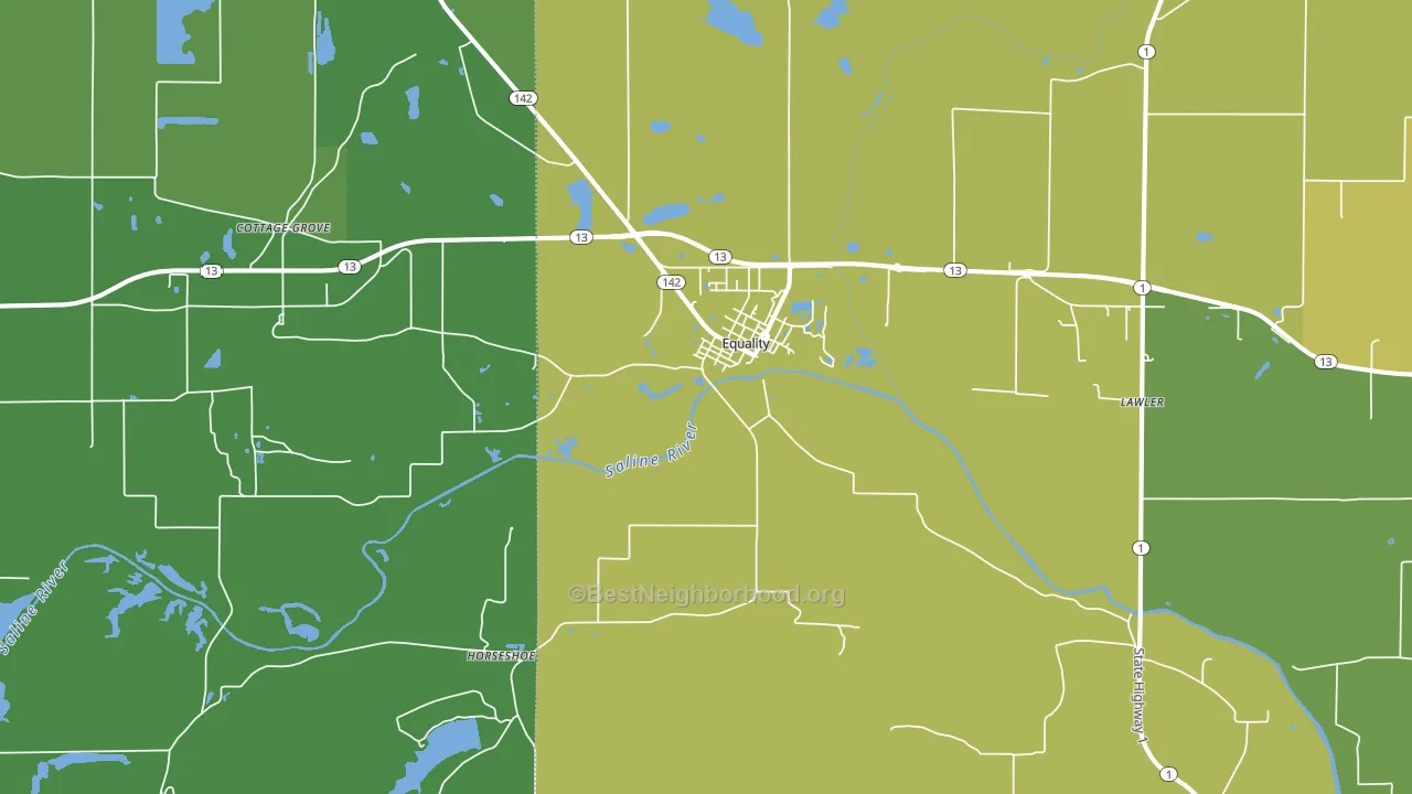 Equality, IL block-group voter-turnout map