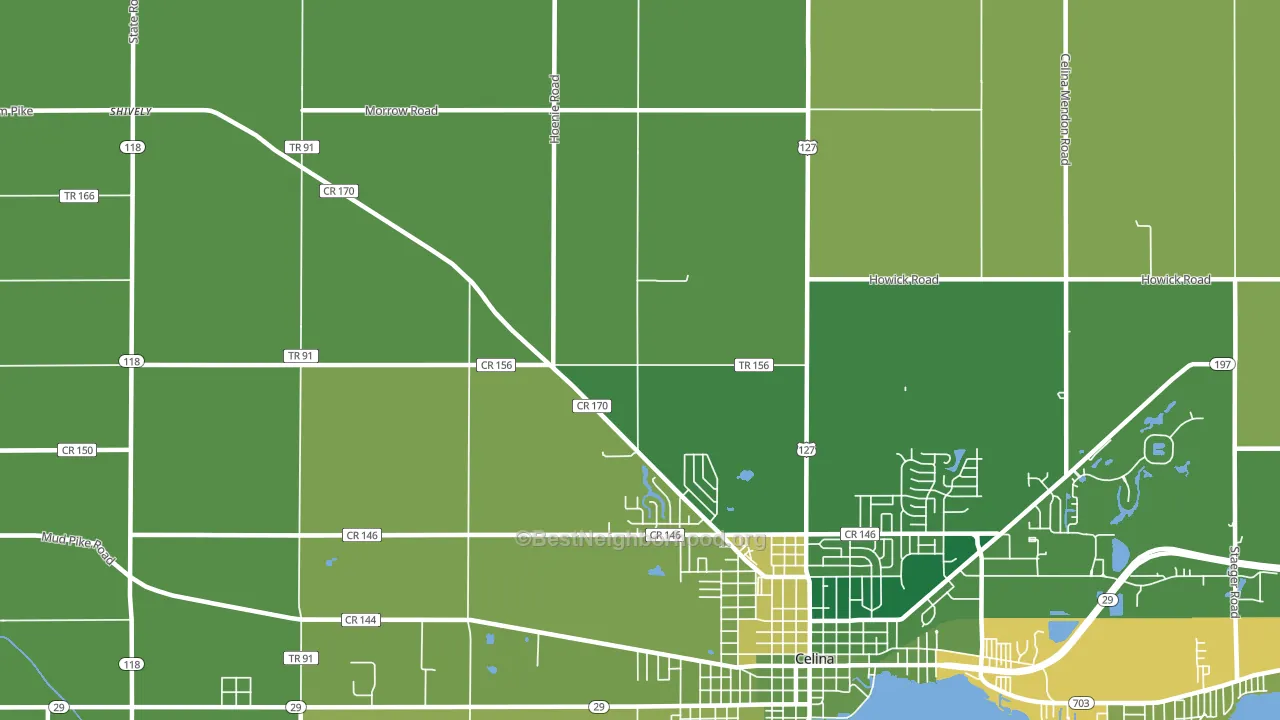 Erastus, OH block-group voter-turnout map