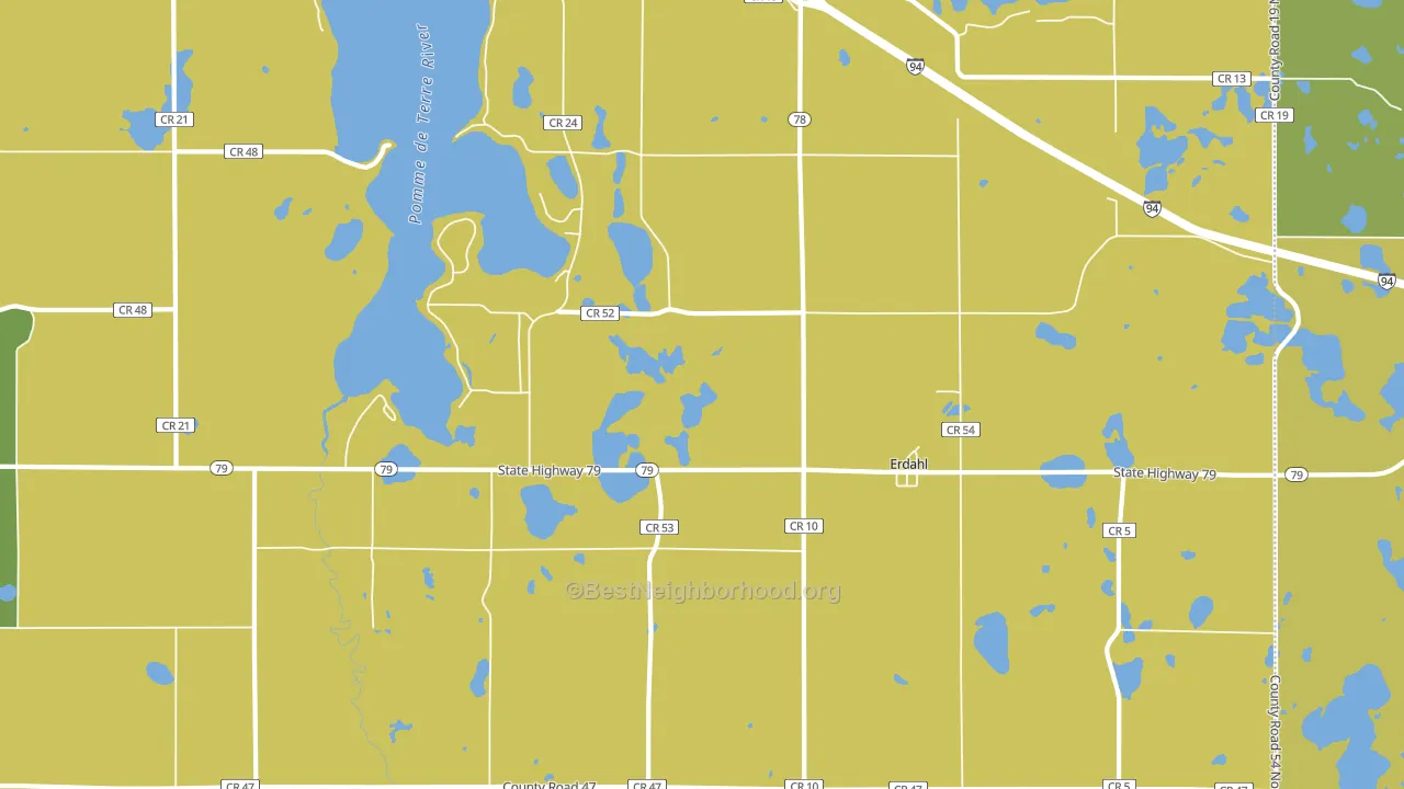 Erdahl, MN block-group voter-turnout map