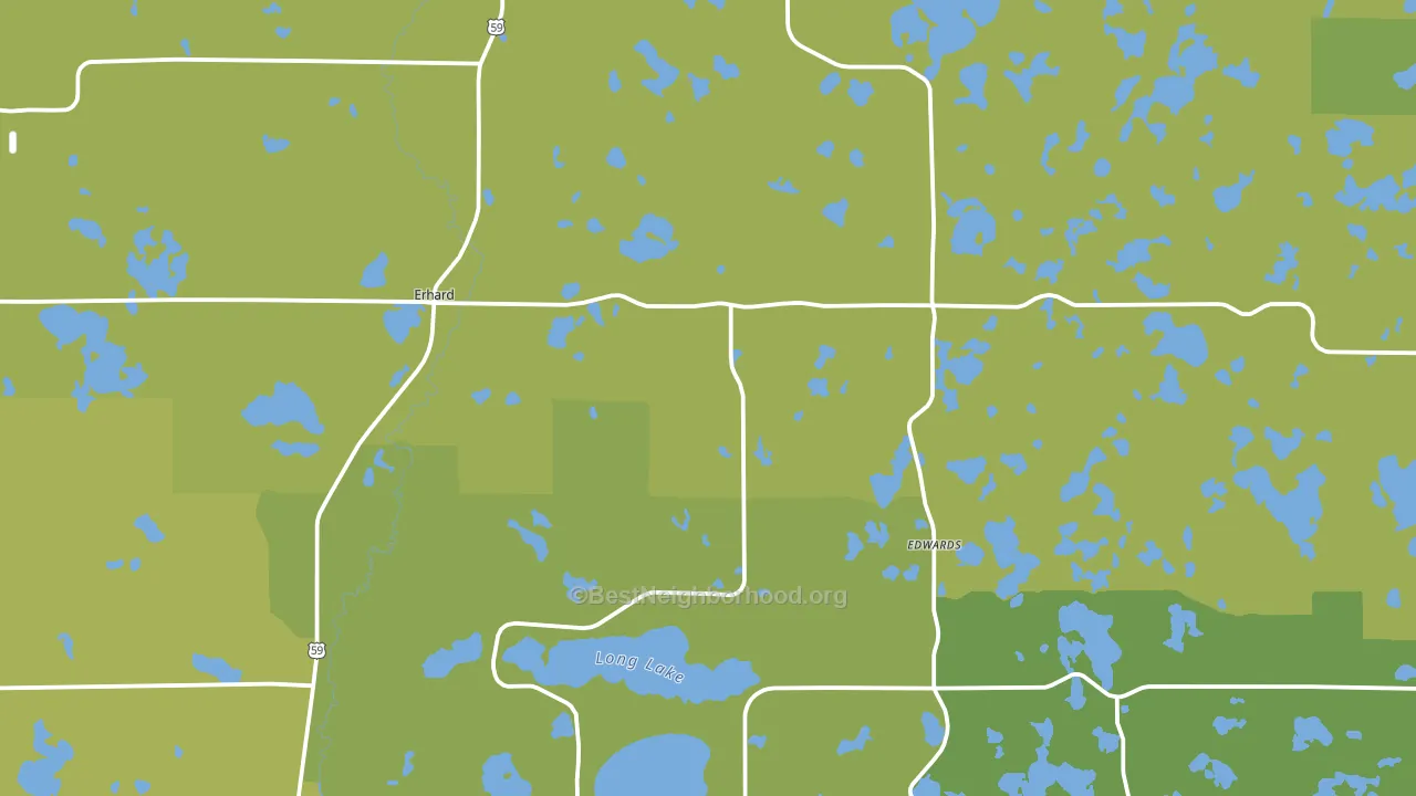 Erhard, MN block-group voter-turnout map