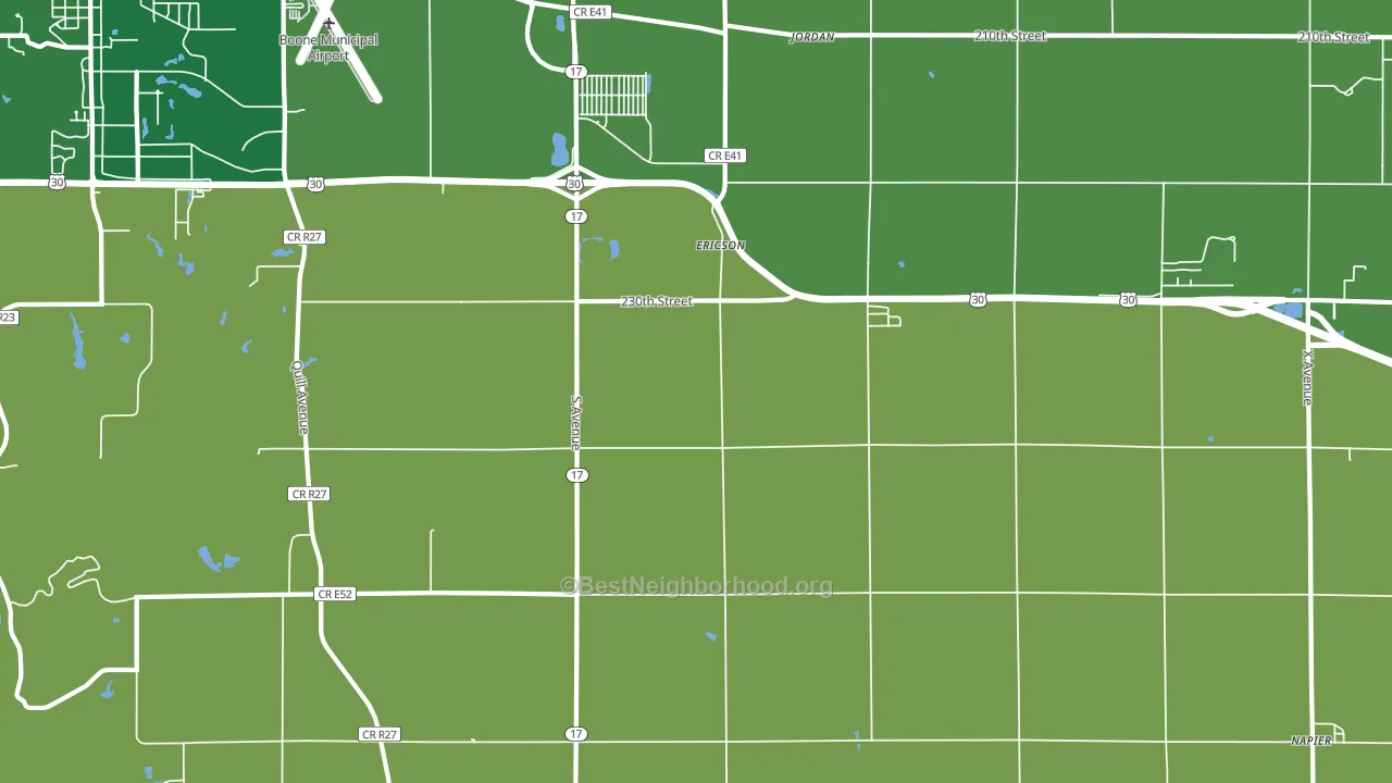 Ericson, IA block-group voter-turnout map