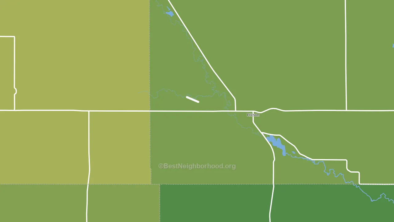 Ericson, NE block-group voter-turnout map