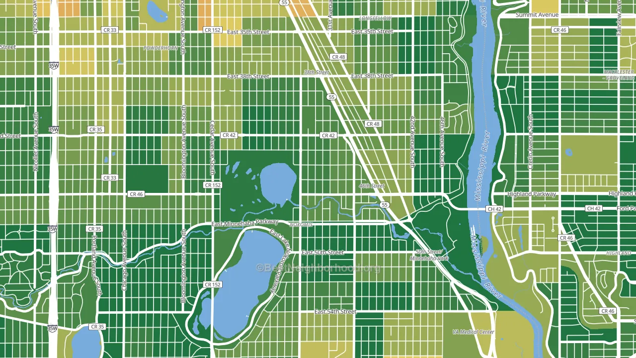 Ericsson, Minneapolis, MN block-group voter-turnout map