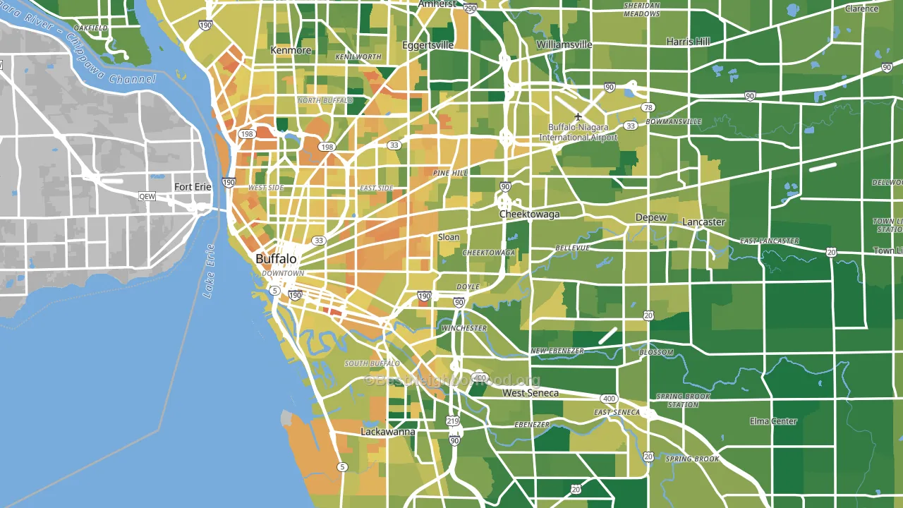 Erie County, NY block-group voter-turnout map