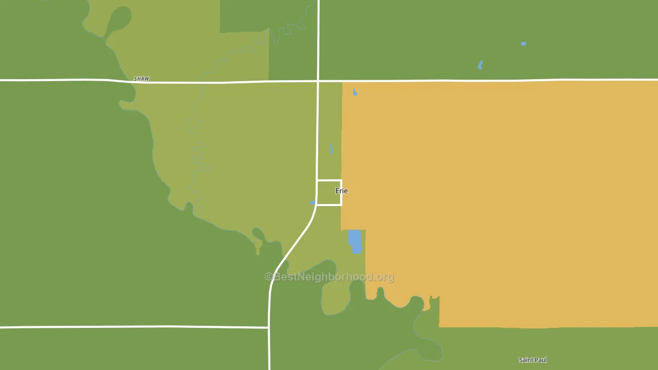 Erie, KS block-group voter-turnout map