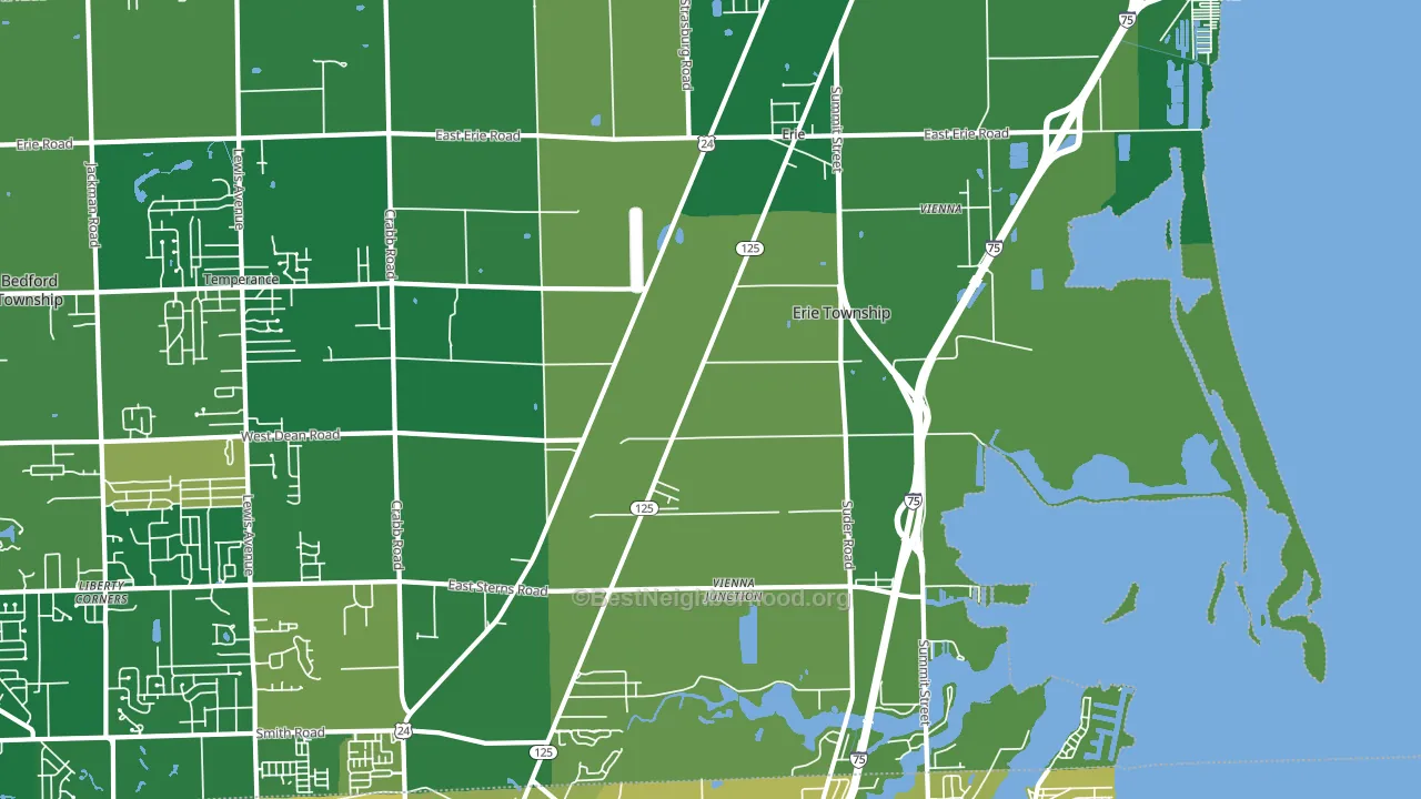 Erie, MI block-group voter-turnout map