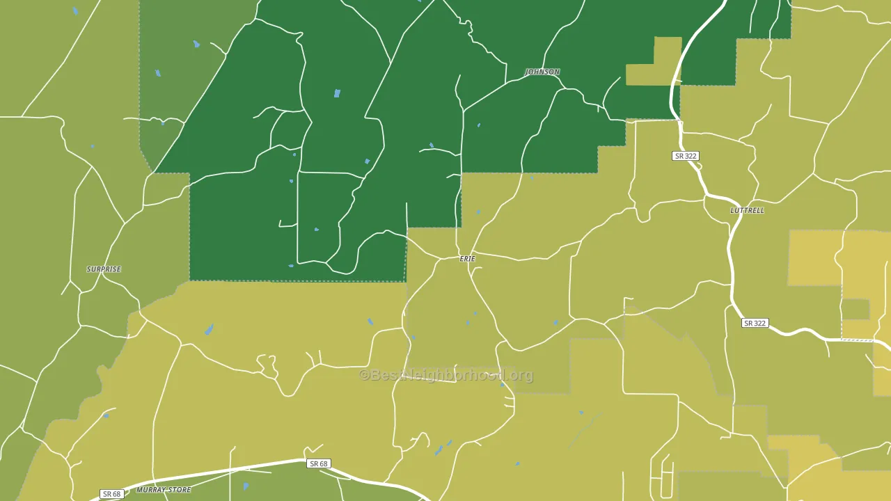 Erie, TN block-group voter-turnout map