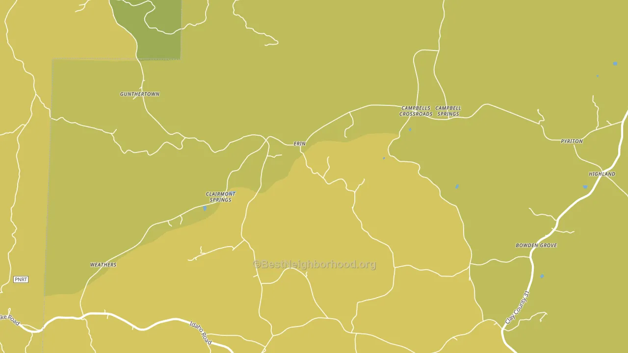 Erin, AL block-group voter-turnout map