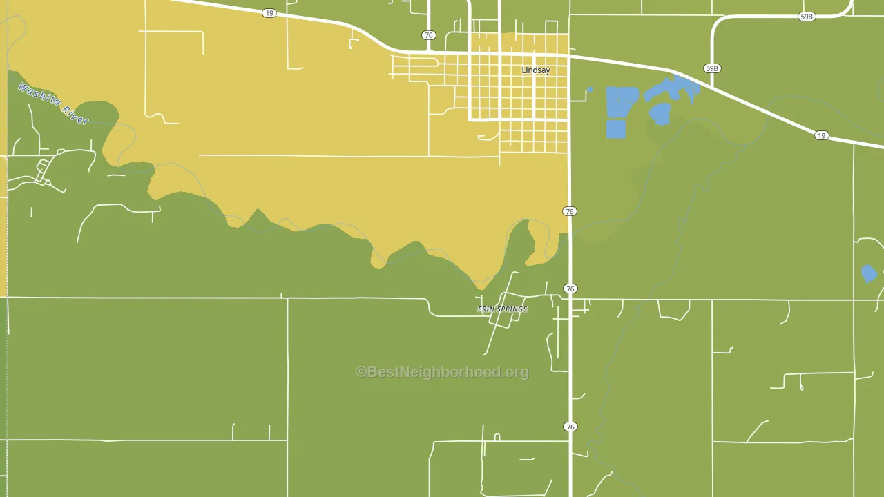 Erin Springs, OK block-group voter-turnout map