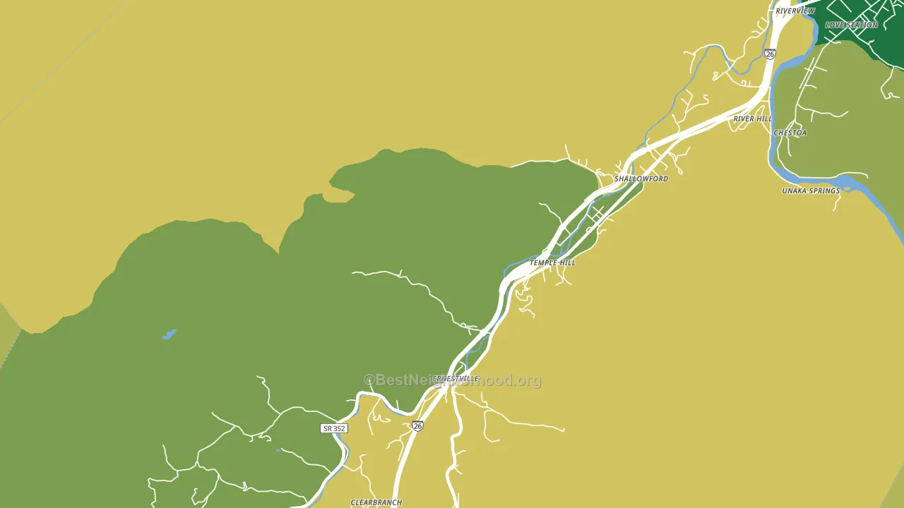 Ernestville, TN block-group voter-turnout map