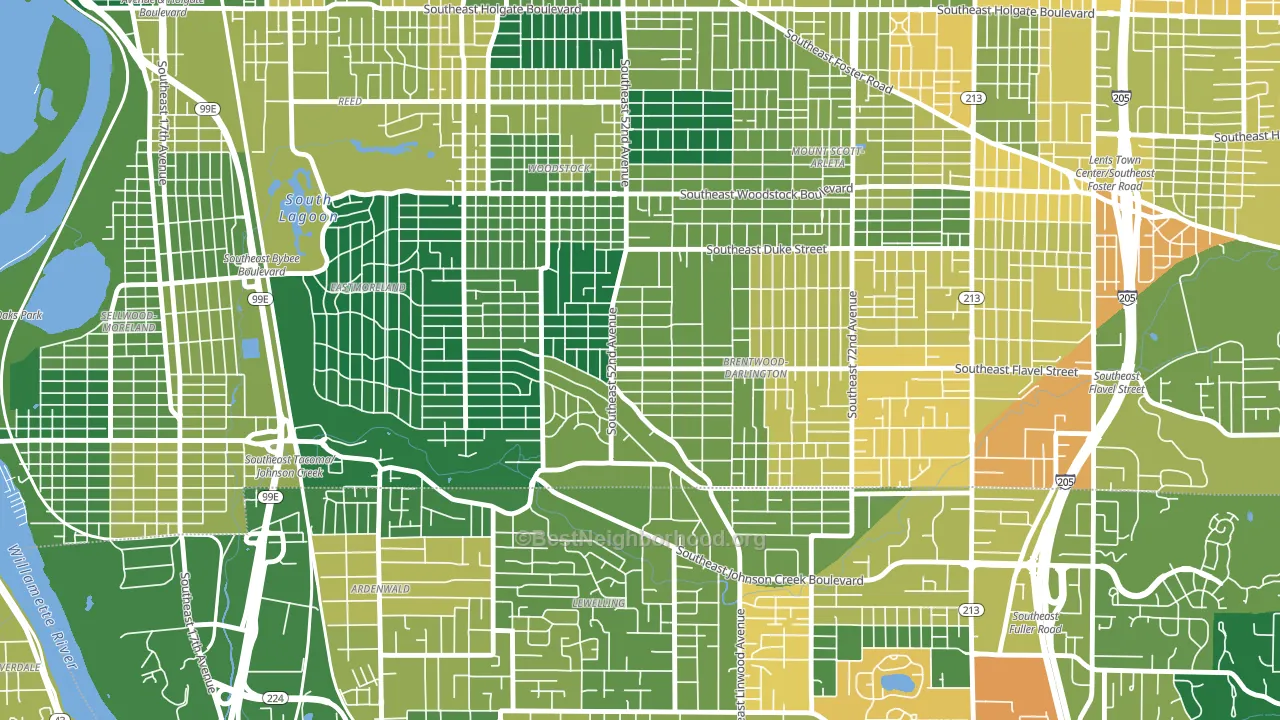Errol Heights, Portland, OR block-group voter-turnout map
