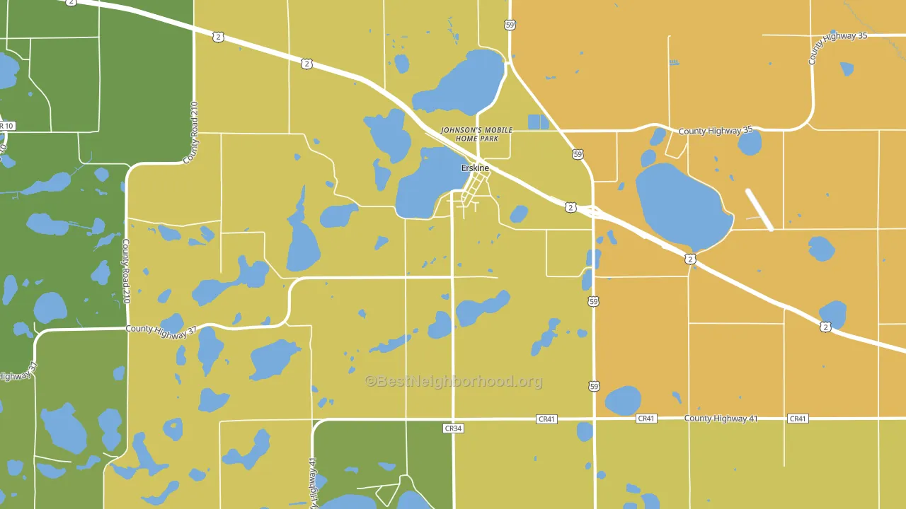 Erskine, MN block-group voter-turnout map
