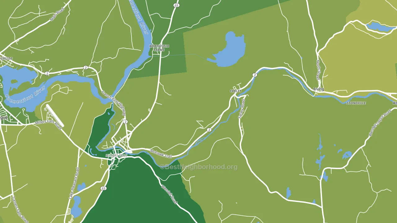 Erving, MA block-group voter-turnout map