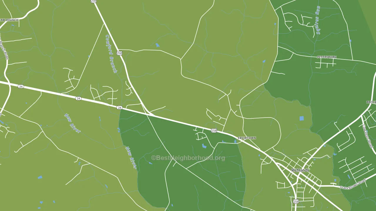Ervintown, NC block-group voter-turnout map