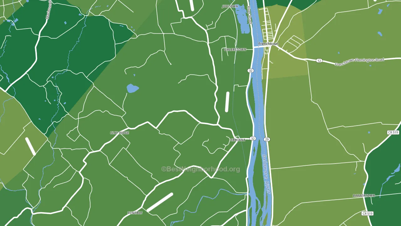 Erwinna, PA block-group voter-turnout map