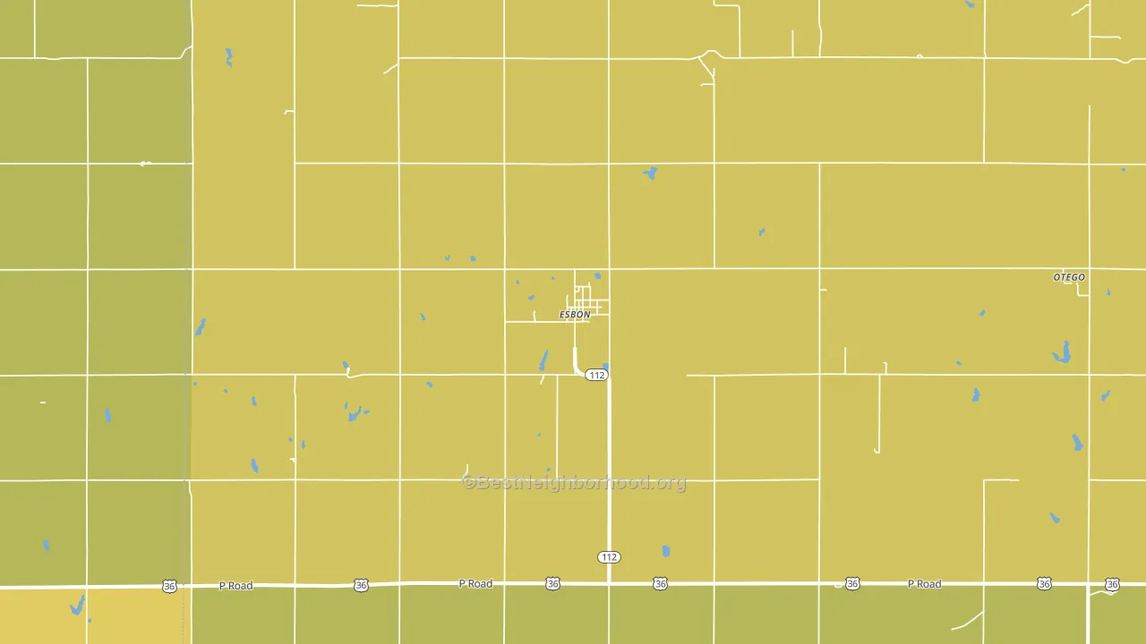 Esbon, KS block-group voter-turnout map
