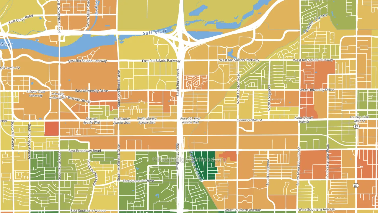 Escalante, Tempe, AZ block-group voter-turnout map