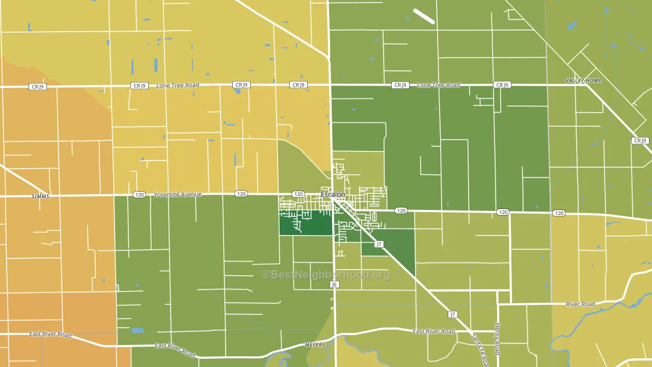 Escalon, CA block-group voter-turnout map