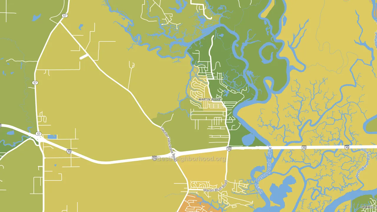 Escatawpa, MS block-group voter-turnout map