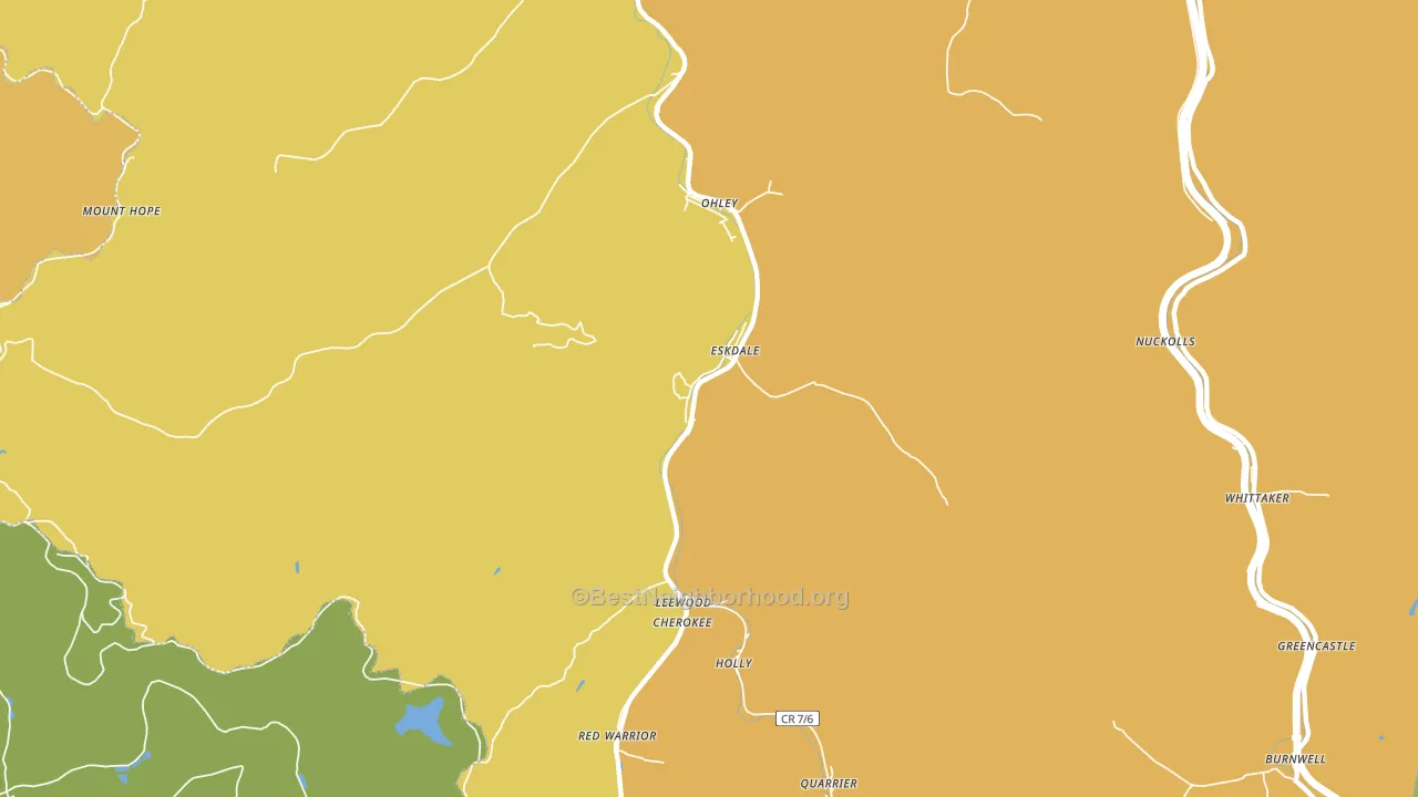 Eskdale, WV block-group voter-turnout map