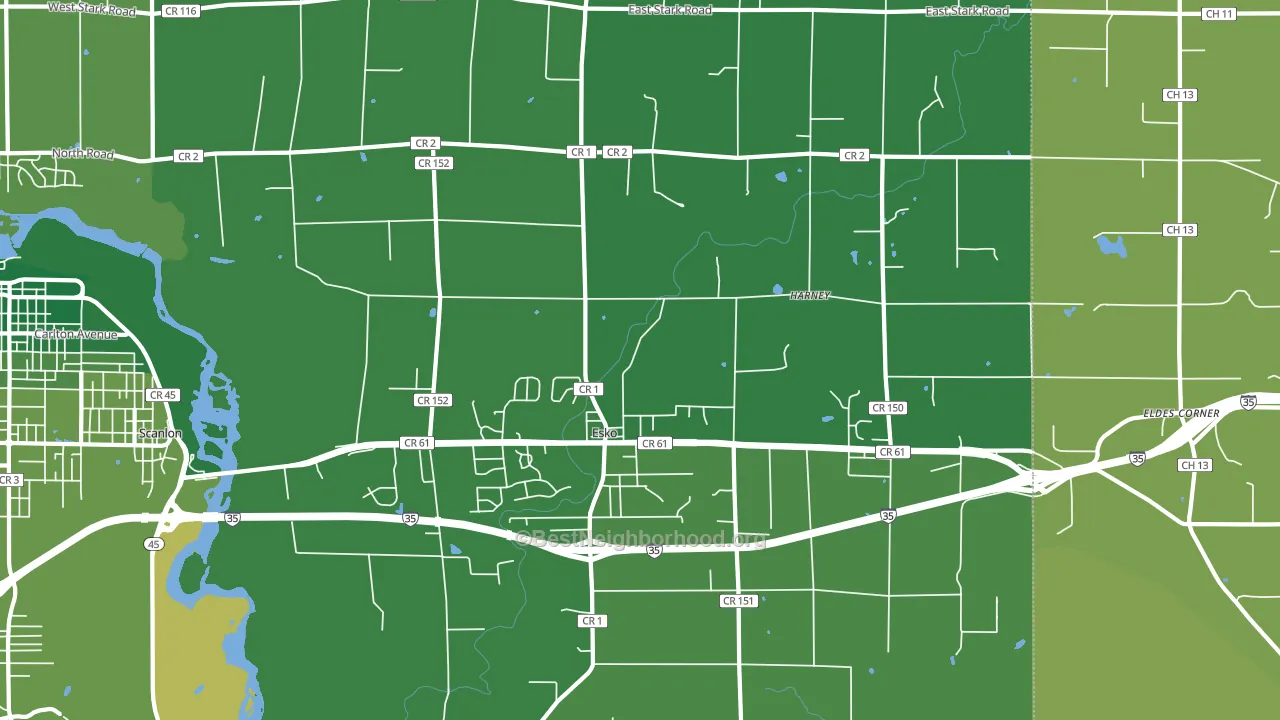 Esko, MN block-group voter-turnout map