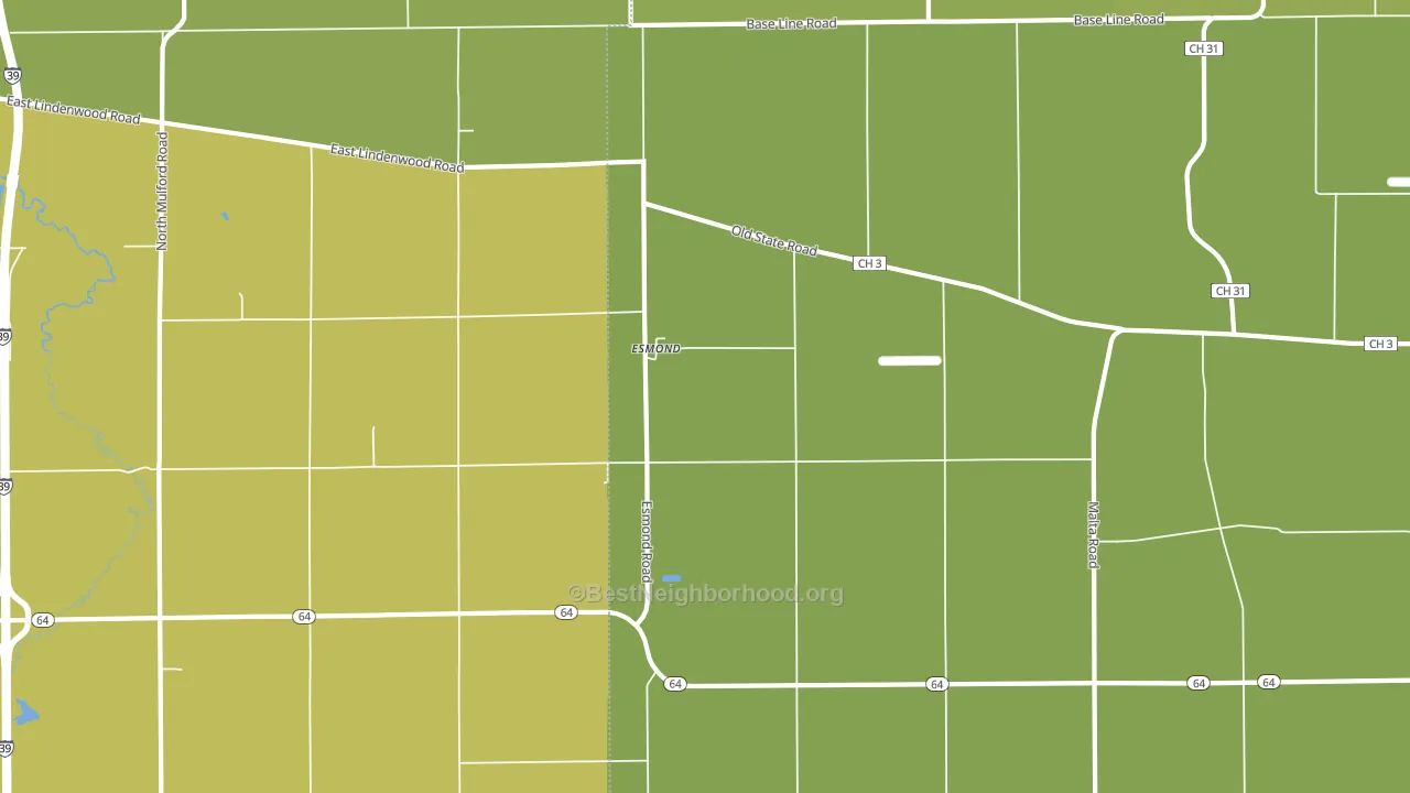 Esmond, IL block-group voter-turnout map