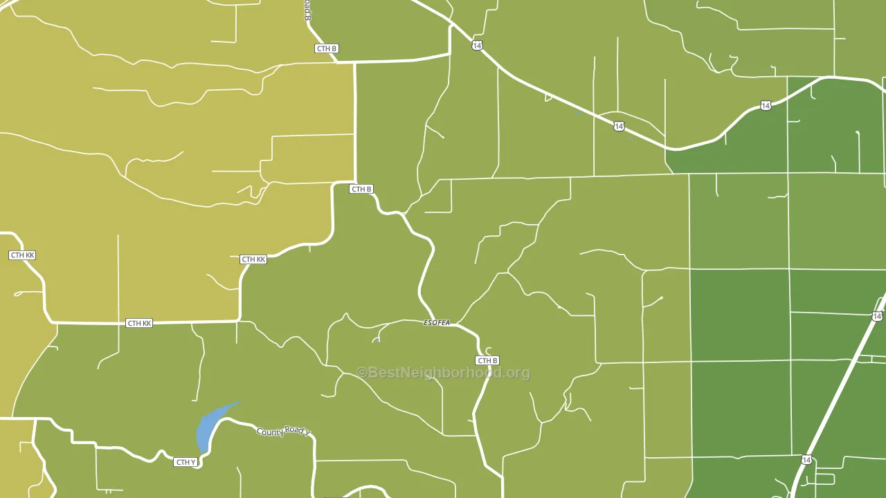 Esofea, WI block-group voter-turnout map