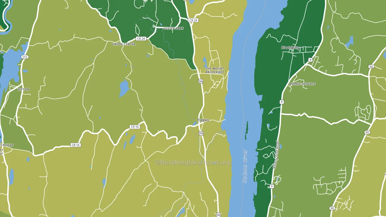 Esopus, NY block-group voter-turnout map
