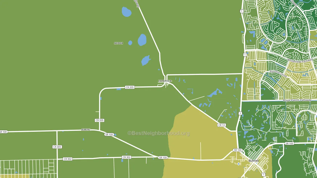 Espanola, FL block-group voter-turnout map